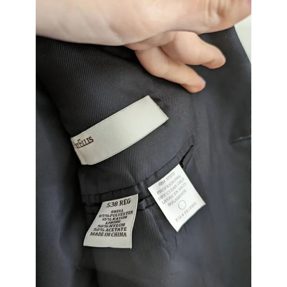 Perry Ellis Men's Black Suit Jacket 38 Regular